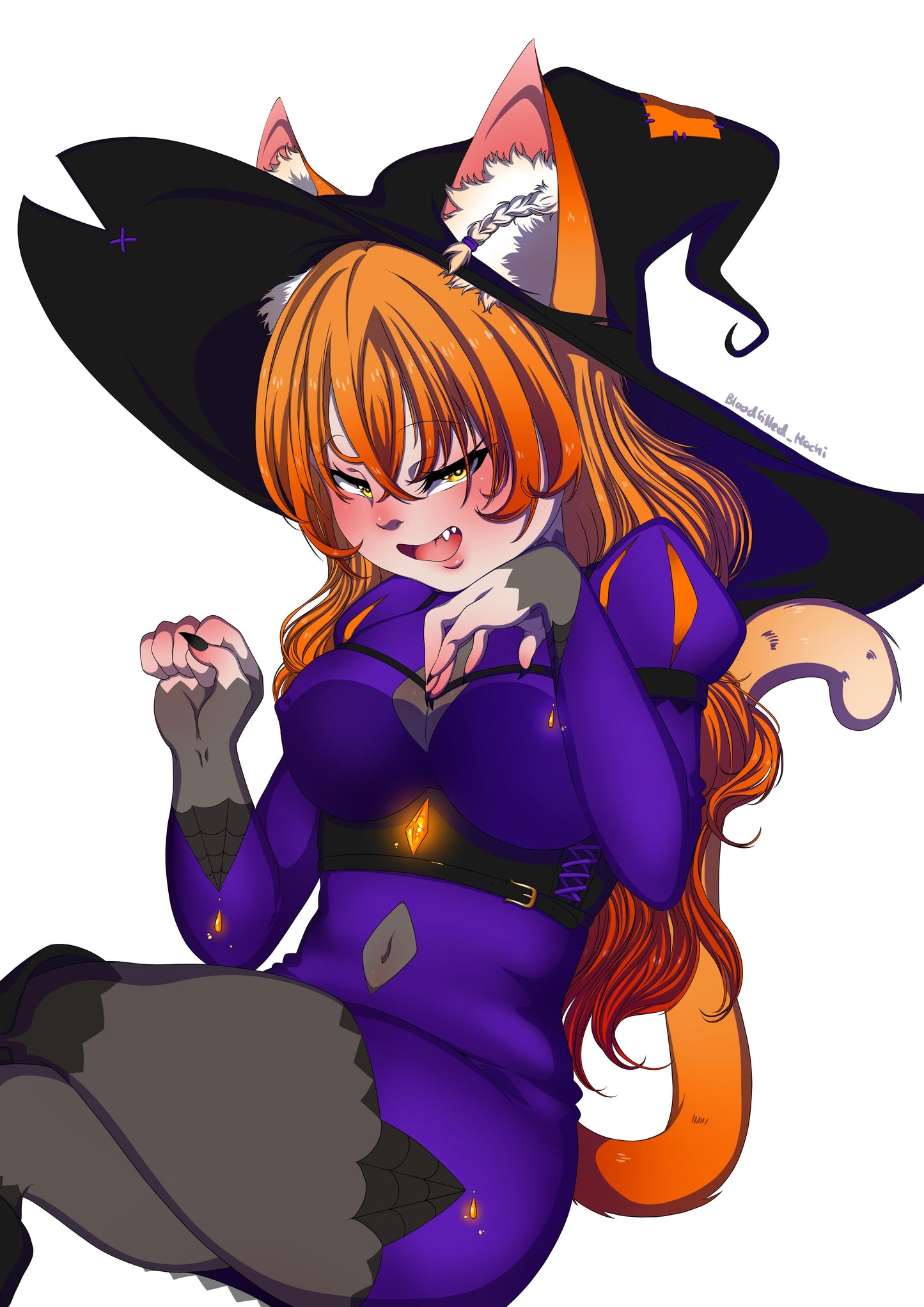 Cat Witch Kunstdruck