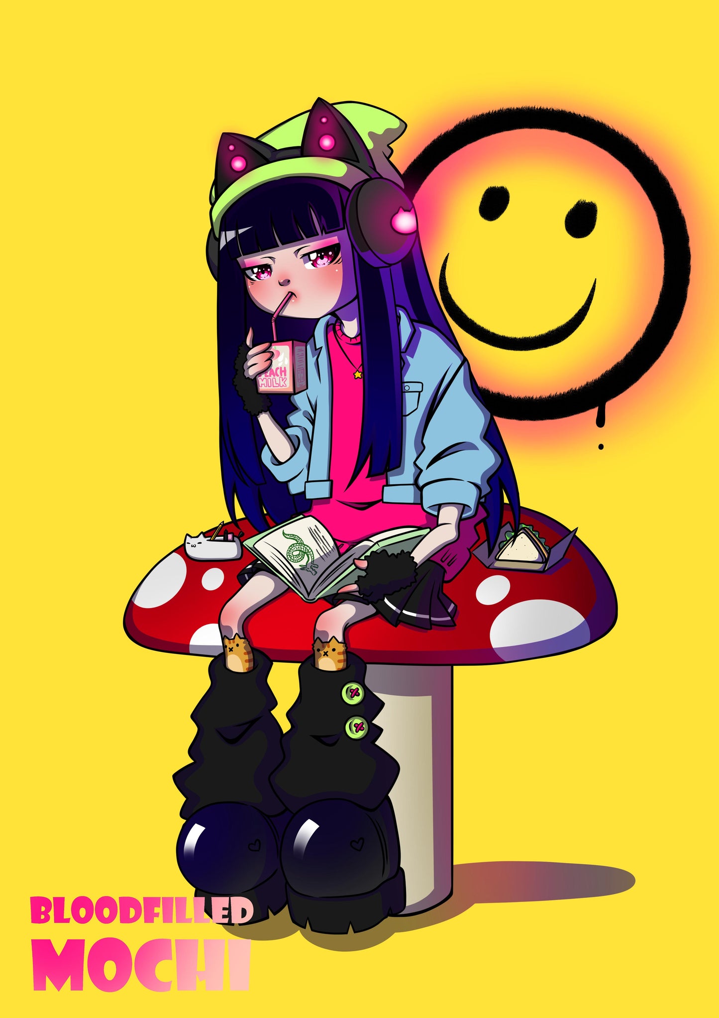 Catgirl Emo Kunstdruck
