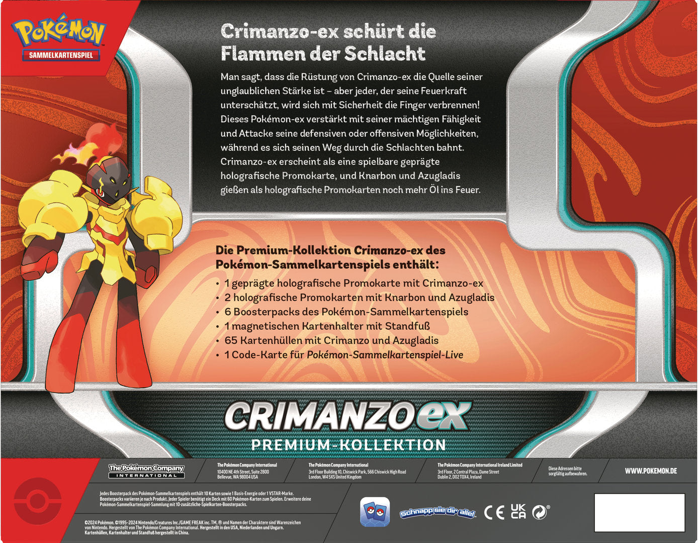 Pokemon Crimanzo ex Premium Kollektion