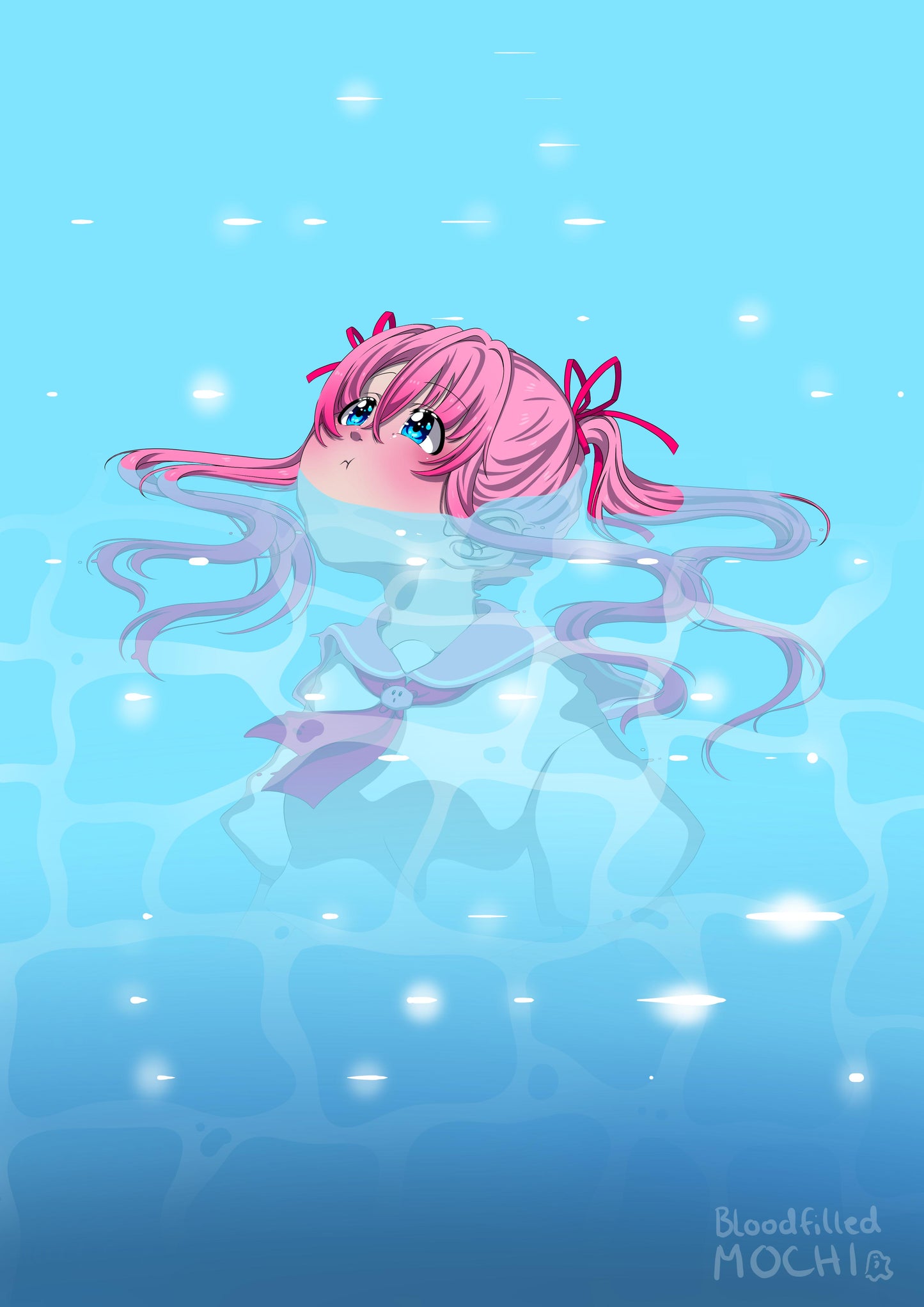 Girl in the water Kunstdruck