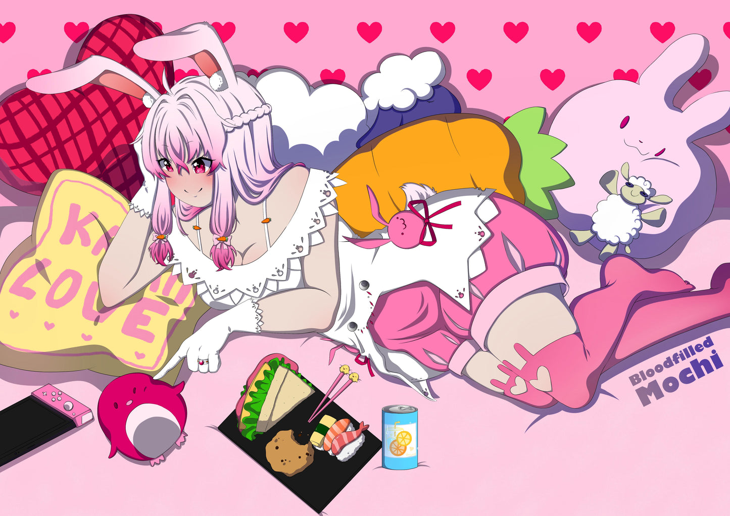 Pink Bunny Kunstdruck